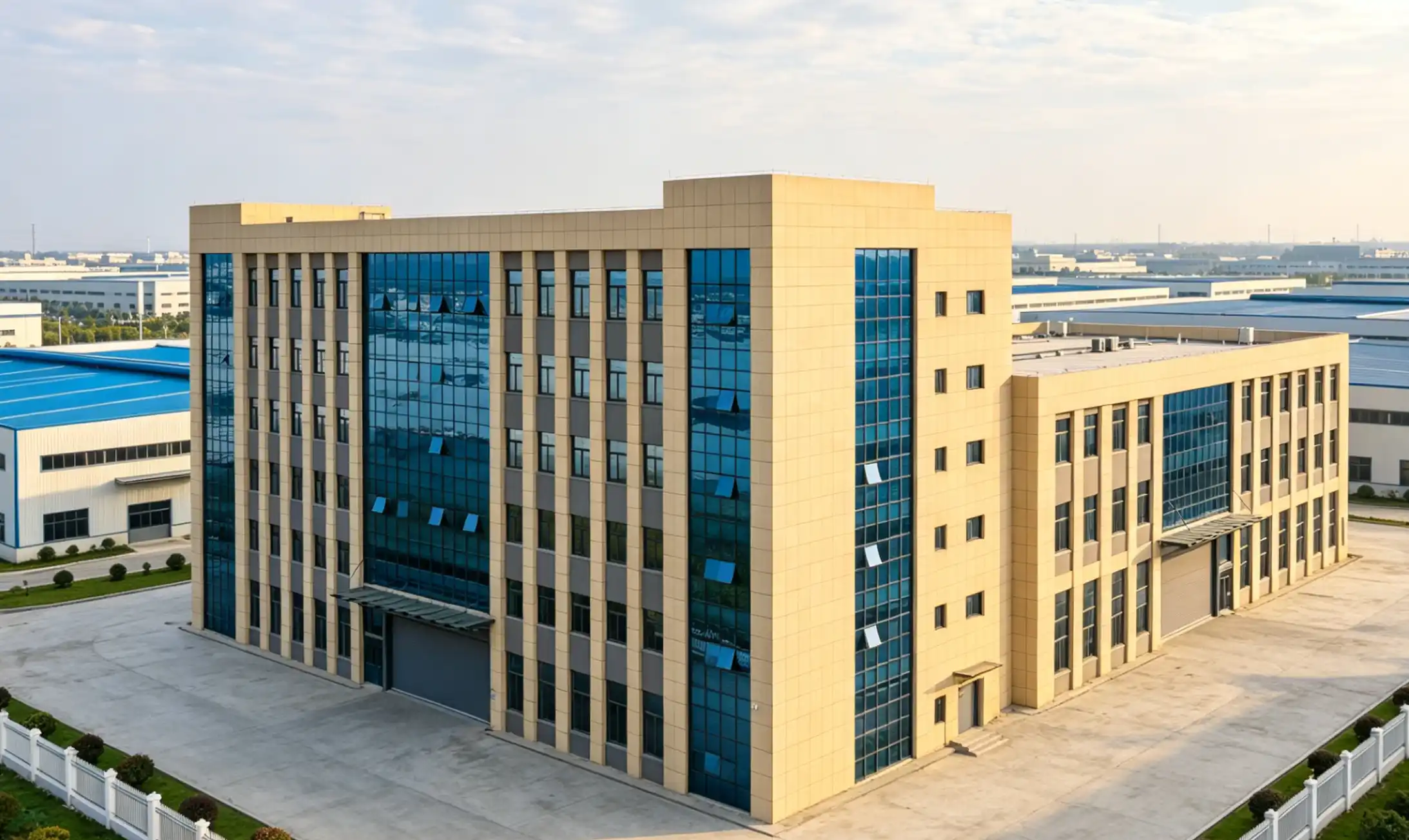 Aerial view of Fengxing factory building, professional manufacturer of industrial desiccant dehumidifier and lithium battery dry room system