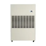 Front main view 3D render of Fengxing FXRI-720 floor standing high-capacity industrial dehumidifier, full wide high-flow air intake louver and intelligent digital display, stable constant humidity control for lithium battery dry rooms, large commercial greenhouses and massive factory workshop moisture removal