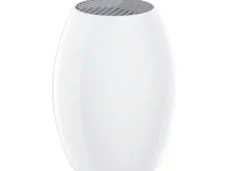 FXRH-250ml portable mini refrigerative home dehumidifier side main view, compact oval shape design for bedroom closet small space moisture removal, OEM custom brand supported