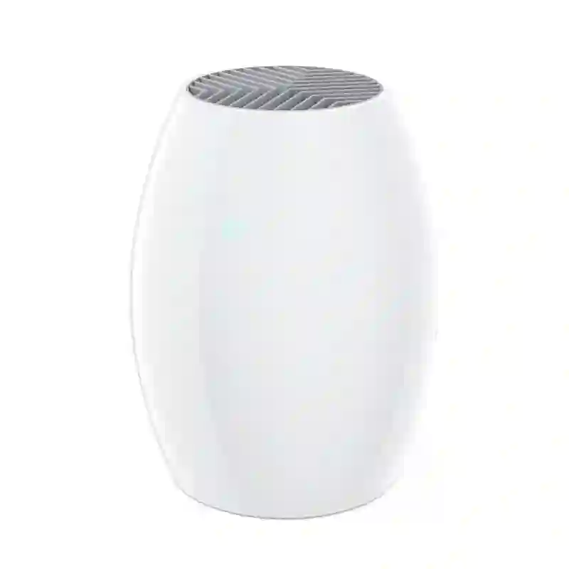FXRH-250ml portable mini refrigerative home dehumidifier side main view, compact oval shape design for bedroom closet small space moisture removal, OEM custom brand supported