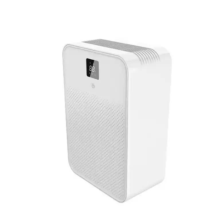 FXRH-500ML portable household mini refrigerative dehumidifier 500ml per day small home basement moisture removal unit, 1 year warranty with free spare parts, left front view of compact mini