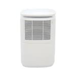 Pure white minimalist FXRH series 10-12L refrigerative dehumidifier style 5, round smooth top cover, horizontal louver air intake grille, simple clean appearance for home decoration, OEM color customization acceptable