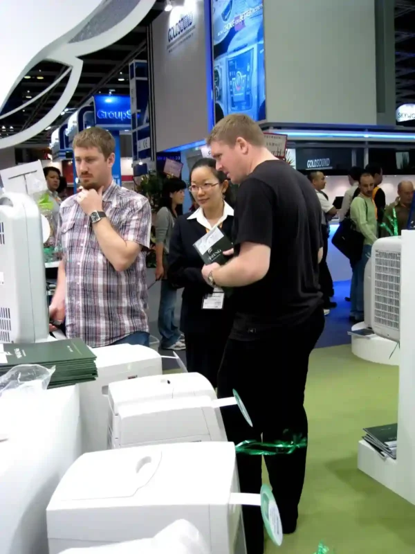 European, American and Southeast Asian customers test FUDA full range dehumidifier samples, check dehumidification performance and inquire private label OEM service